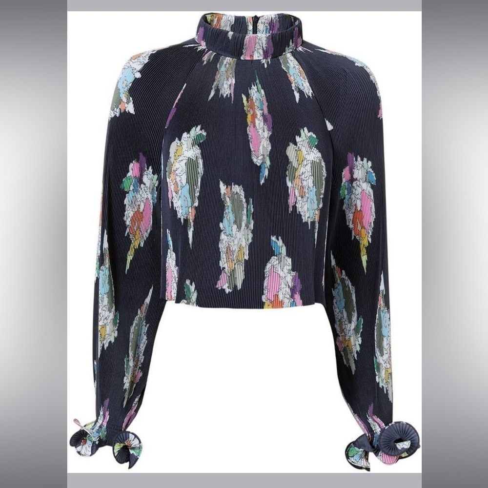 Tibi Navy Blue Camelia Blouse